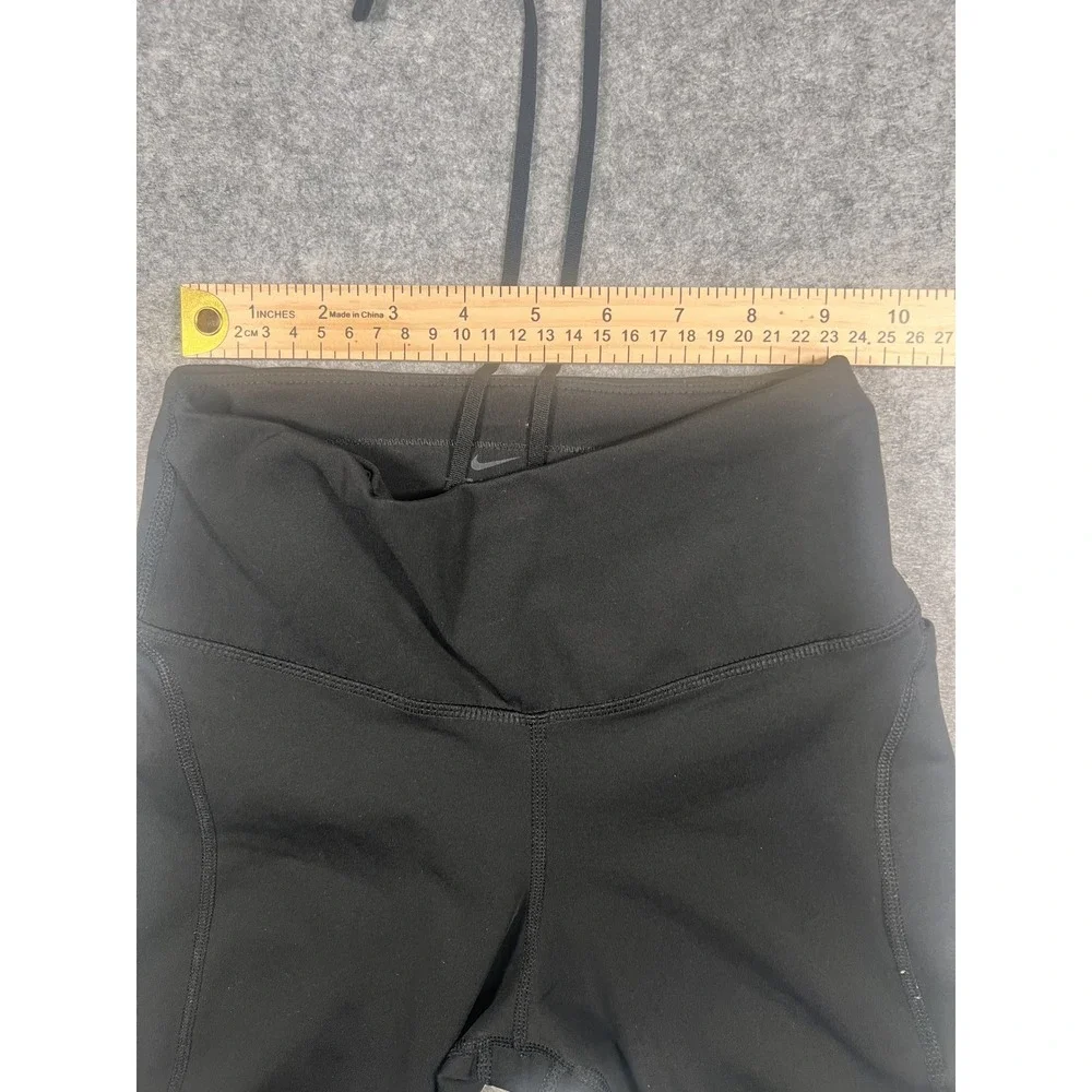 Nike Dri-FIT Running Leggings XS Black Mesh‎ Panels Pocket